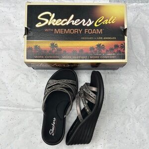 Skechers Black Sandals Comfortable Footwear